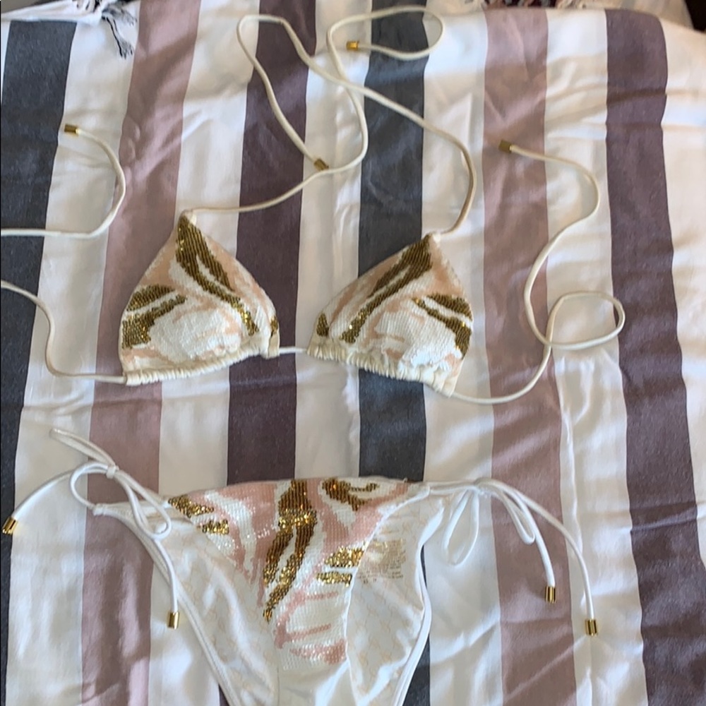 Victoria Secret Sequin Bikini Top & Bottom XS